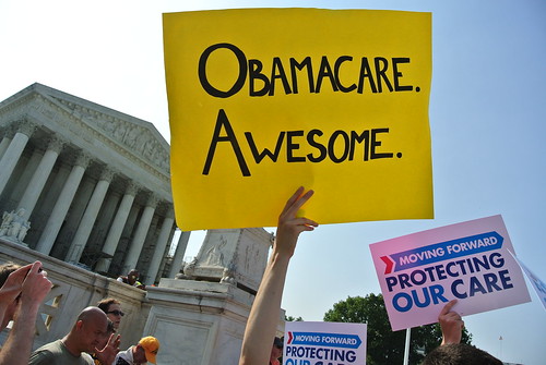 Obamacare on the steps of the Supreme Court