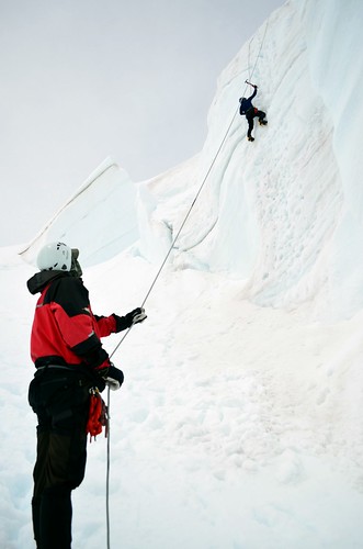 ice glacier climbing axe tasman belay