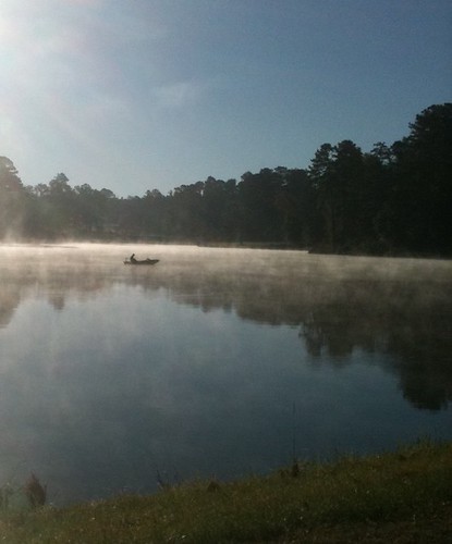 mist lake boat fishing