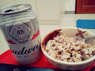 ice cold beer with home made sisig