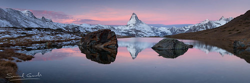 automne suisse reflet zermatt matterhorn valais panoramique cervin aube stellisee lacdemontagne