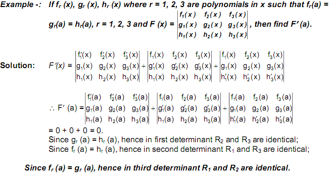 Differentiation of a Determinant