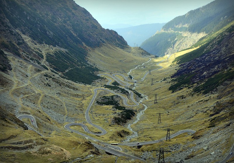 The Transfagarasan road in Romania, crossing the mountains