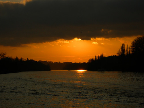 sunset france seine river