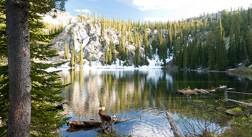 lake snow dogs pine pano hike idaho hammocks backpack jennielake