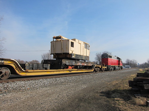 ohio america high crane wide rail center depressed load flatcar cfe bucyrus atticajct