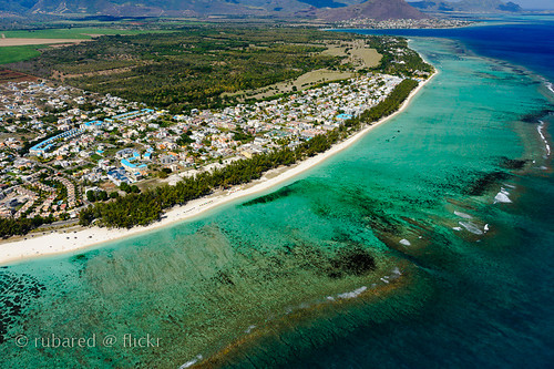 tourism landscape coast lagoon aerial helicopter blackriver mauritius reef flicenflac appartments publicbeach wolmar