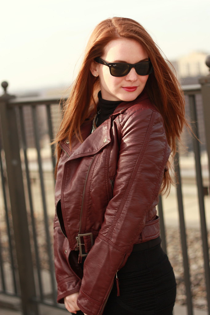 Burgundy leather jacket, Leather jacket, Fashion