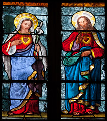 vitrail de l-église St Blaise/St Martin à Chaudes Aigues. - Photo of Deux-Verges