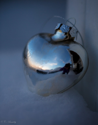 snow reflection silver frost advent heart decoration jul hjerte julepynt