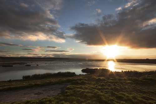 sunset sky sun clouds day cloudy centre estuary reflected wetlands gower wildfowl loughor penclawdd penclacwydd