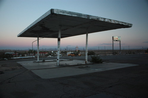 old sunset dusty broken station truck desert dusk gas stop mojave disused derelict distressed