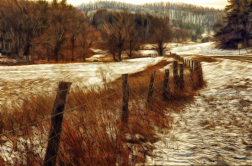 winter snow canon fence virginia wire digitalart photograph barbed blueridgeparkway 60d