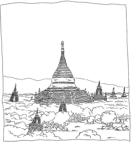 sketch drawing burma dessin myanmar bagan croquis carnetdevoyage birmanie urbansketch urbansketchers urbansketcher
