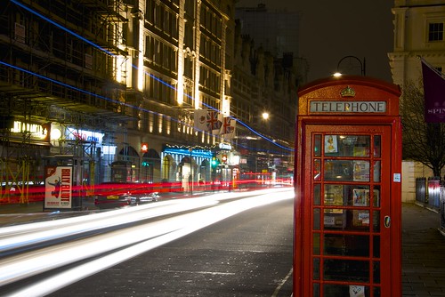 Red phone box in London