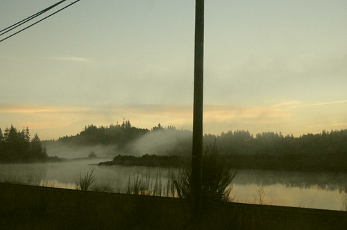 morning fog oregon sunrise pentax dailycommute slough coquille kx