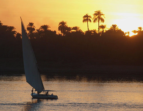 sunset river boats egypt nile felluca rivernile