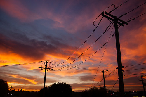 sunset sky cloud canada wire cityscape saskatoon