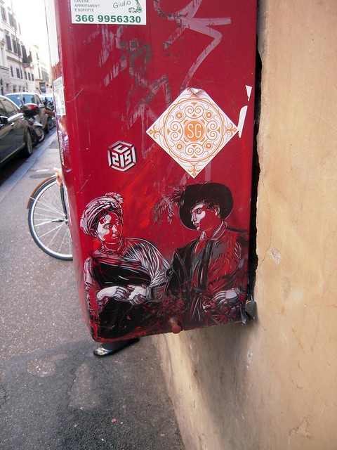 c215 roma street art stencil