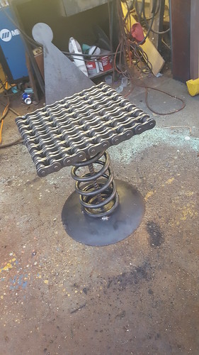 industrial metal spring stools furniture art raymond guest creator recycled salvage design stool seating
