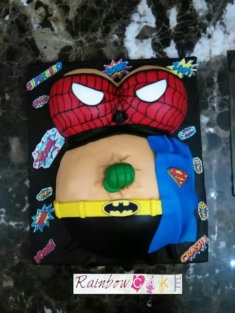 Superhero Belly Cake by Radwa Aboelmagd