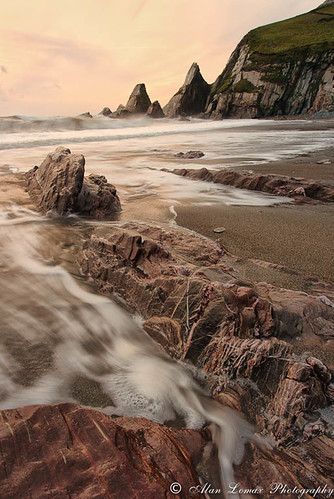 sunset sea seascape rocks devon watermovement westcombebeach