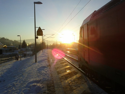 winter sky sun train sunrise square snapshot himmel snap trainstation squareformat lensflare sonne sonnenaufgang schnappschuss uploaded:by=instagram