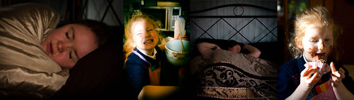 What do you look like sleeping? What does a close-up of your child smiling in your kitchen look like? What would a cake look like if your child made it with no help from you? And what would your child's face look like if he or she could eat the cake while you're still sleeping? MUST SUBMIT AS ONE PICTURE with the four images edited together in progression side-by-side
