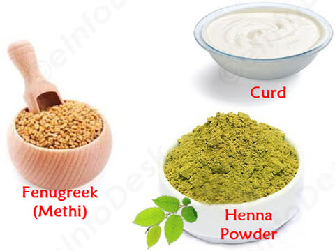 henna, fenugreek and curd for hair growth and prevent hair loss