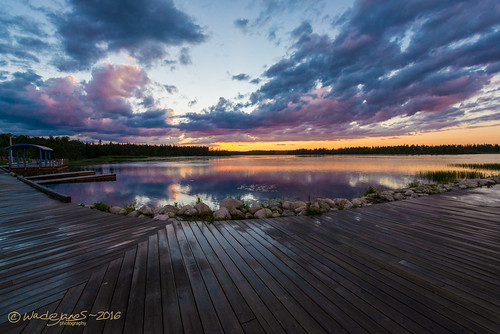 lake pond cobbs park gander rotary boardwalk mirror twilight dusk evening calm sunset reflection clouds cloudy rain shimmer shining wadejanes