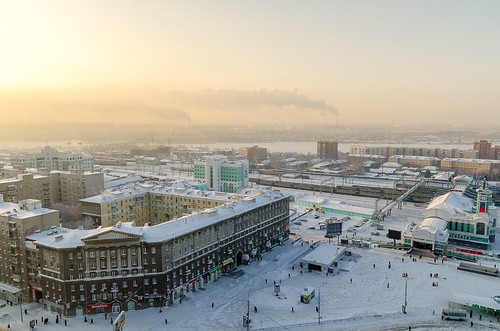 city winter cold cityscape view russia novosibirsk lightroom