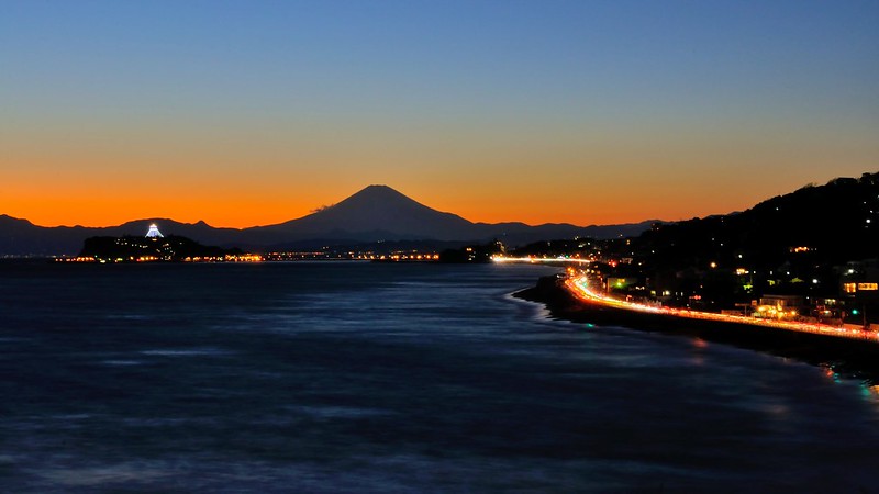 江ノ島＆富士山の夕焼き