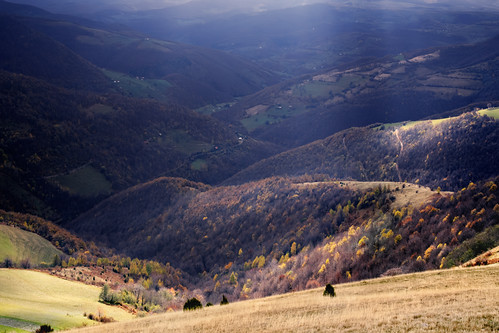 road autumn light shadow sunlight mountain yellow forest landscape countryside nikon scenery europe ray hill serbia beam layers srbija golija planina