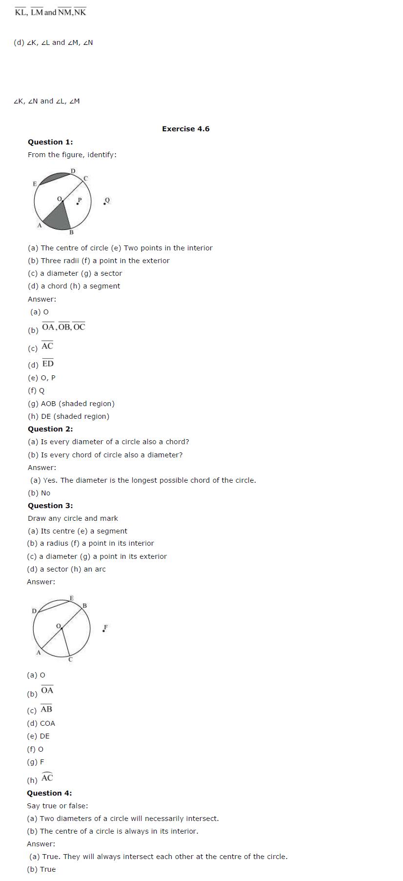 NCERT Solutions For Class 6 Maths Chapter 4 Basic Geometrical Ideas PDF Download