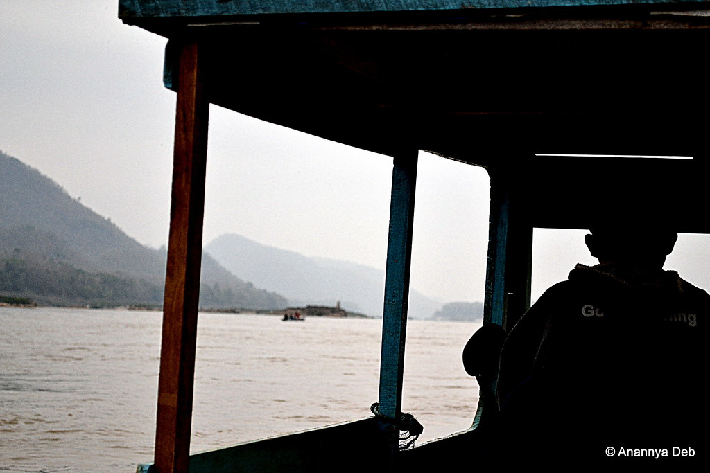 View from the boatman's seat, on the Mekong, March 2011