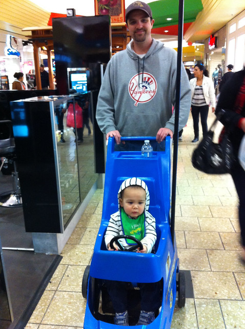 Vincent Rides Car at Mall
