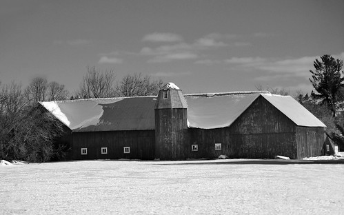 old winter bw ontario buildings landscape outdoors barns wintertime farmscape