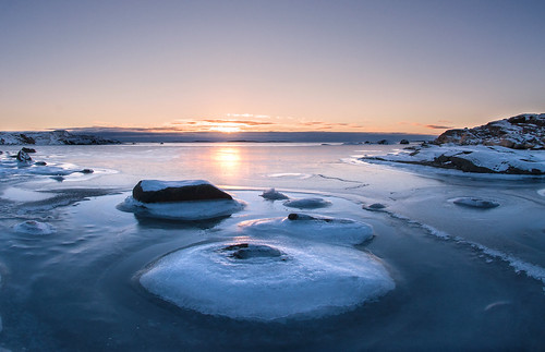 winter sunset sea snow ice sweden