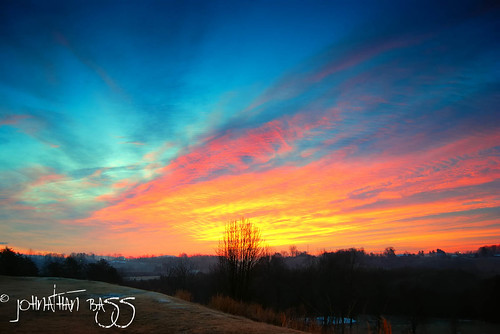 blue winter sun foothills cold field sunrise landscape fire gold twilight nikon north carolina rise d80