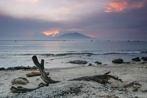 morning sea mountain beach sunrise indonesia volcano pulau lampung kalianda sebesi