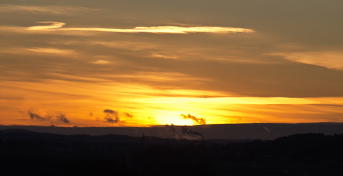 city sunset chimney sky sun sunlight reflection silhouette clouds landscape sweden smoke swedish marks kinna kommun sjuhärad