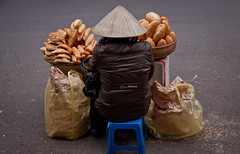 French Baguette Vendor in The Old Quarter - Hanoi, Vietnam