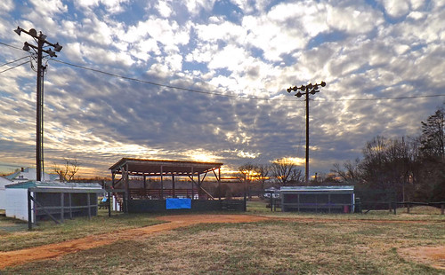 park county sunset orange clouds virginia us va ballpark 2013