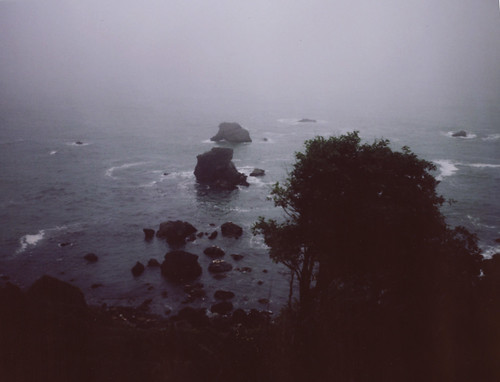 ocean california camping film fog landscape humboldt rocks roadtrip instant 2012 patrickspoint peelapart fujifp100c polaroid101landcamera