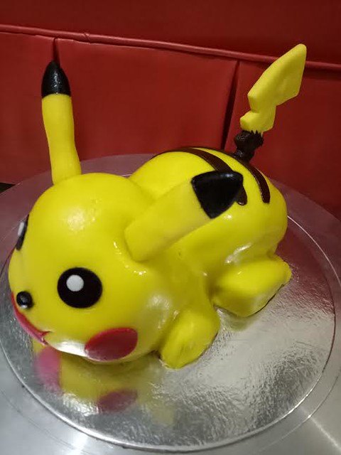 Pokémon Pikachu 3D cake. Made with Wilton 3D Bear pan. Gumpaste ears and  tail. | Pikachu cake, Pikachu cake ideas, Pokemon birthday party