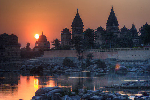 sunset india mp madhyapradesh orchha