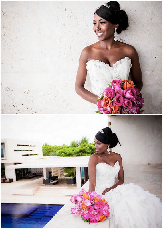Bridal Styles bride Yanique and Samuel, photo - Gina Esposito via Essence Magazine