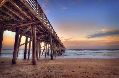 sunset color beach landscape pier day peace florida cloudy empty horizon peaceful hdr flagler 2012