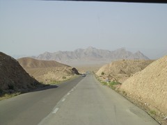 Paisagem na estrada perto de Kerman