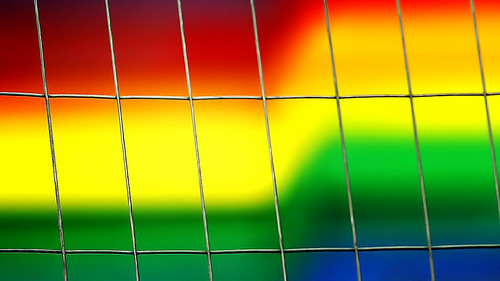 red abstract yellow fence rainbow repetition 169 minimalist